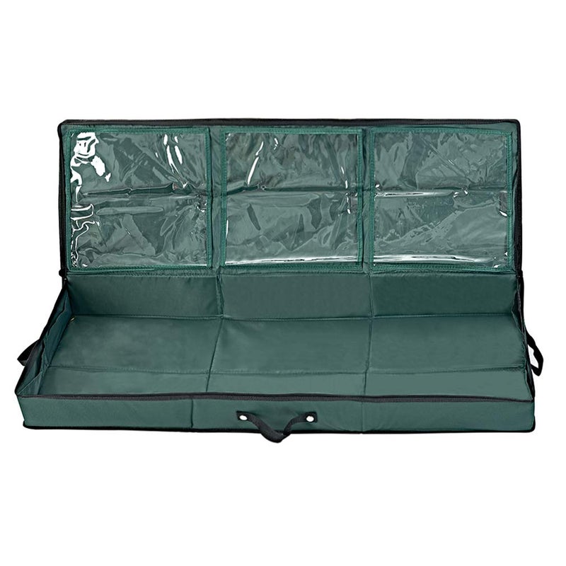 Primode Wrapping Paper Storage Container | Gift Wrap Organizer Under Bed | 41â€x14â€x6â€ | Box Holder for 18-24 Rolls Up to 40â€ | 600D Oxford Material | Pockets for Ribbon, Bows, and Accessories (Green) - Image 5